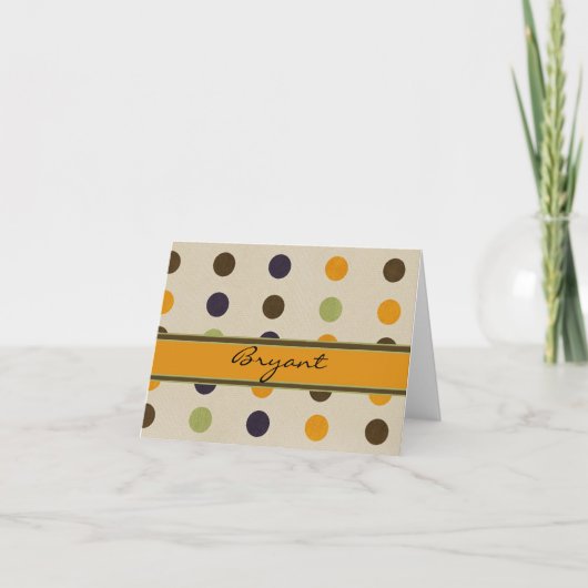 POLKA DOT PERSONALIZED NOTECARDS SJABLOON (Voorkant)