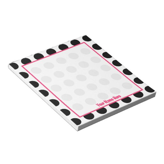 Polka Dot Personalized Notitieblok (Schuin)