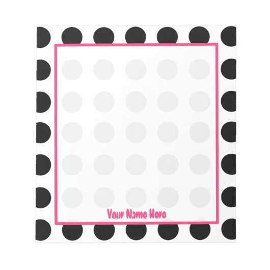 Polka Dot Personalized Notitieblok (Voorkant)
