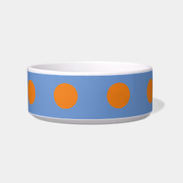 Polka Dot Pet Bowl (denim blauw & Sinaasappel) Voerbakje