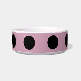 Polka Dot Pet Bowl (roze & zwart) Voerbakje