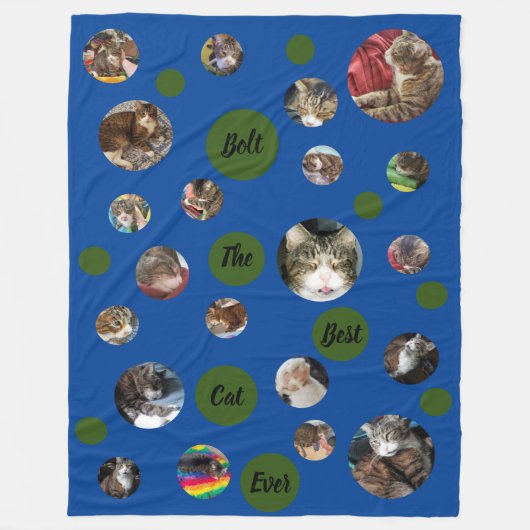 Polka Dot Pet Photo Keepomwille Blue Fleece Blanke (Voorkant)