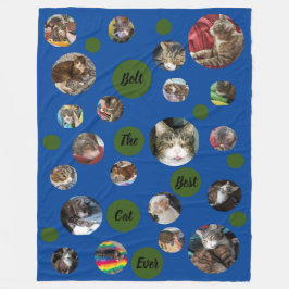 Polka Dot Pet Photo Keepomwille Blue Fleece Blanke Deken