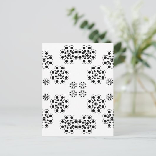 Polka Dot Petals Pattern Briefkaart (Staand voorkant)