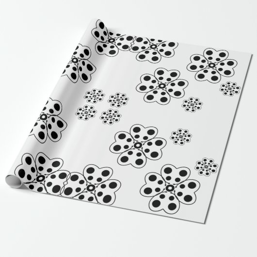 Polka Dot Petals Pattern Cadeaupapier (Uitgerold)