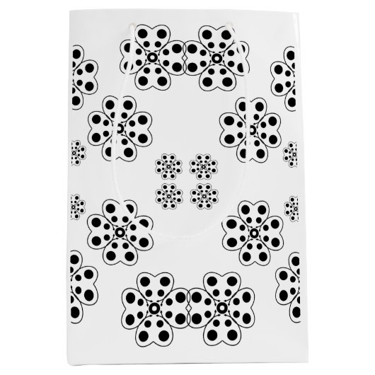 Polka Dot Petals Pattern Medium Cadeauzakje (Voorkant)
