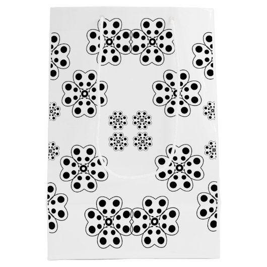 Polka Dot Petals Pattern Medium Cadeauzakje (Achterkant)