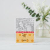 Polka Dot Photo Card Visitekaartje (Staand voorkant)