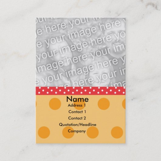 Polka Dot Photo Card Visitekaartje (Voorkant)
