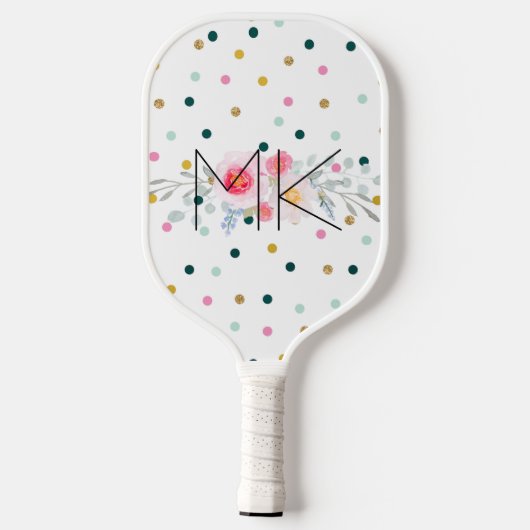 Polka Dot Pickleball Paddle with your Initials (Achterkant)