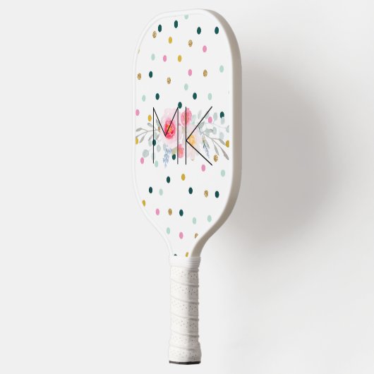 Polka Dot Pickleball Paddle with your Initials (Links)