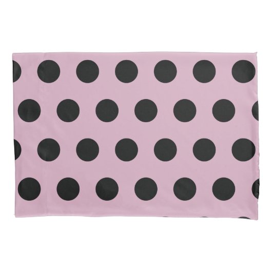 Polka Dot Pillowcase (roze en zwart) Kussensloop (Voorkant)