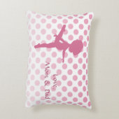 Polka Dot Pink Ballerina Gepersonaliseerd Accent Kussen (Achterkant (Verticaal))