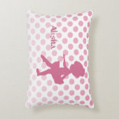 Polka Dot Pink Ballerina Gepersonaliseerd Accent Kussen (Voorkant(Verticaal))