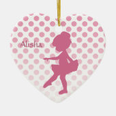 Polka Dot Pink Ballerina Keramisch Ornament (Voorkant)