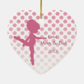 Polka Dot Pink Ballerina Keramisch Ornament (Achterkant)