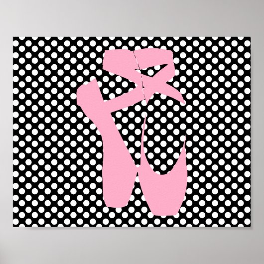 Polka Dot Pink Ballet Slippers Poster (Voorkant)