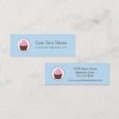 Polka Dot Pink en Brown Cupcake Mini Visitekaartje (Voorkant / Achterkant)