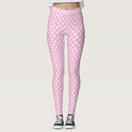 Polka Dot Pink Leggings (Voorkant)