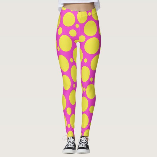 Polka Dot Pink Lemonade Leggings (Voorkant)