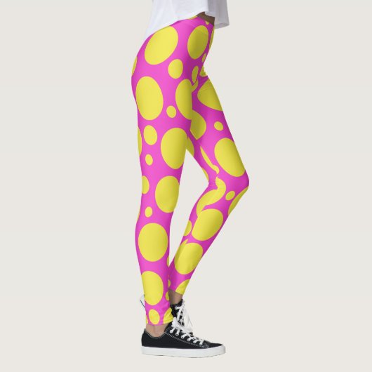 Polka Dot Pink Lemonade Leggings (Rechts)