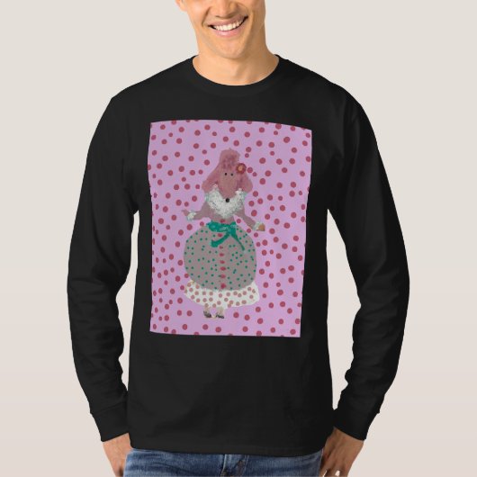 Polka Dot Pink Poodle Fun Fluff! T-shirt (Voorkant)