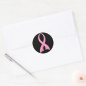 Polka Dot Pink Ribbon borstkanker Ronde Sticker (Envelop)