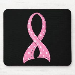 Polka Dot Pink Ribbon Breast Cancer Muismat