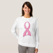 Polka Dot Pink Ribbon Breast Cancer T-shirt (Voorkant volledig)