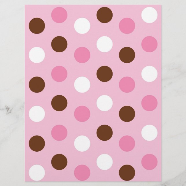 Polka Dot Pink White Baby Scrapbook Paper (Voorkant)