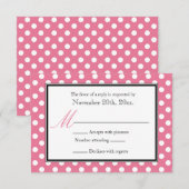 Polka Dot Pink & White RSVP Antwoord Kaarten (Voorkant / Achterkant)