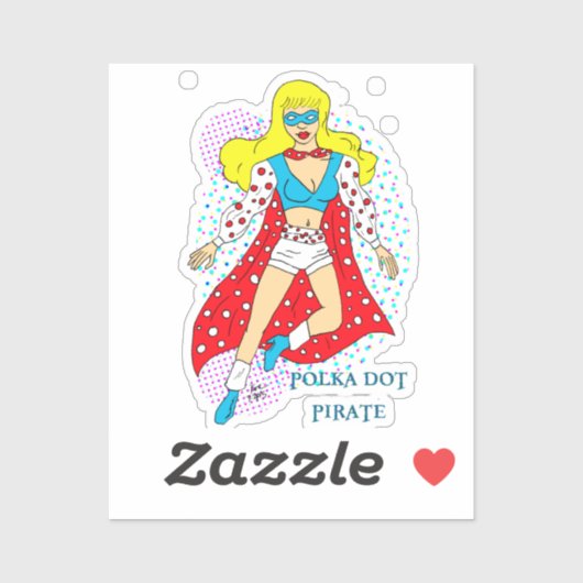 Polka Dot Pirate - Public Domain Super Hero Sticker (Vel)