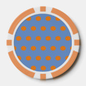 Polka Dot Poker Chips (Denim Blauw & Sinaasappel) (Voorkant)