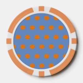 Polka Dot Poker Chips (Denim Blauw & Sinaasappel)