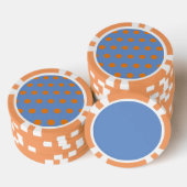 Polka Dot Poker Chips (Denim Blauw & Sinaasappel) (Opstapeling)