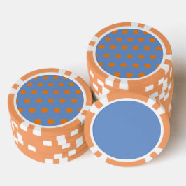 Polka Dot Poker Chips (Denim Blauw & Sinaasappel)