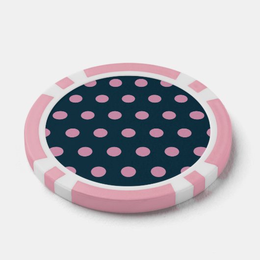 Polka Dot Poker Chips (Midnight Blue & Soft Pink) (Enkel)