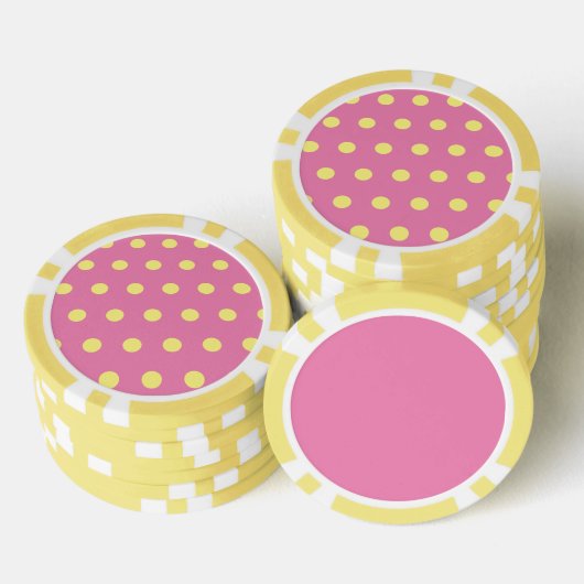 Polka Dot Poker Chips (roze & zacht geel) (Opstapeling)