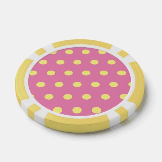 Polka Dot Poker Chips (roze & zacht geel) (Enkel)