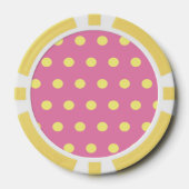 Polka Dot Poker Chips (roze & zacht geel) (Voorkant)