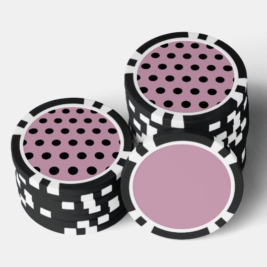 Polka Dot Poker Chips (roze & zwart) (Opstapeling)
