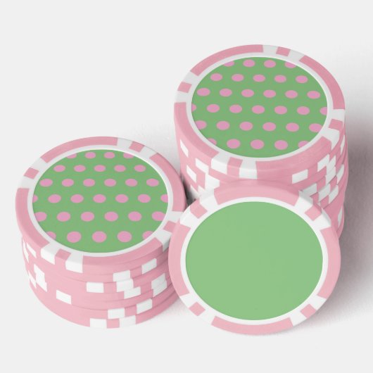Polka Dot Poker Chips (Sage Green & Pastel Pink) (Opstapeling)