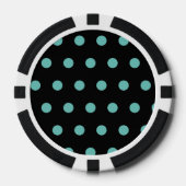 Polka Dot Poker Chips (Zwart & Aqua) (Voorkant)
