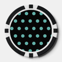 Polka Dot Poker Chips (Zwart & Aqua)