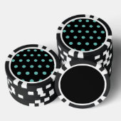 Polka Dot Poker Chips (Zwart & Aqua) (Opstapeling)
