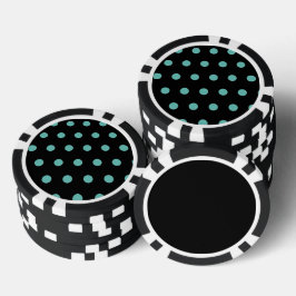 Polka Dot Poker Chips (Zwart & Aqua)