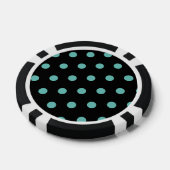 Polka Dot Poker Chips (Zwart & Aqua) (Enkel)
