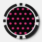 Polka Dot Poker Chips (Zwart & Neon Roze) (Voorkant)