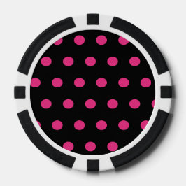 Polka Dot Poker Chips (Zwart & Neon Roze)