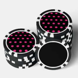 Polka Dot Poker Chips (Zwart & Neon Roze)